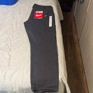 Gray Mens Flex Work Pants. Heavy Duty
